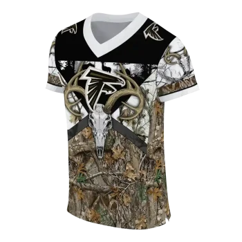 personalized atlanta falcons antler skull camouflage hunting jersey fashion forward