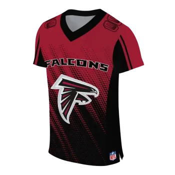 personalized atlanta falcons halftone fade red black jersey fashion forward