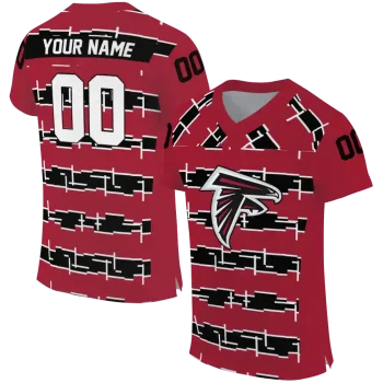 personalized atlanta falcons layered grids red jersey best selling