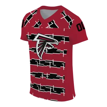 personalized atlanta falcons layered grids red jersey fashion forward