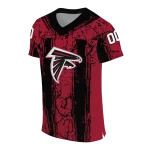 personalized atlanta falcons rugged stripes red jersey best selling