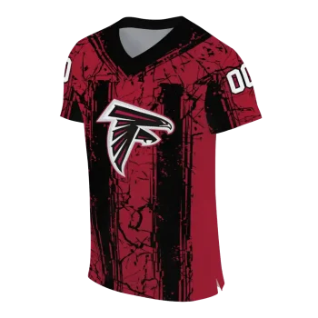 personalized atlanta falcons rugged stripes red jersey fashion forward