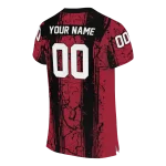 personalized atlanta falcons rugged stripes red jersey best selling