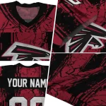 personalized atlanta falcons rugged stripes red jersey best selling