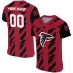 personalized atlanta falcons stripe block red jersey best selling