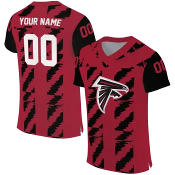 personalized atlanta falcons stripe block red jersey best selling