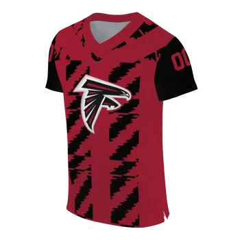 personalized atlanta falcons stripe block red jersey fashion forward
