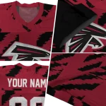 personalized atlanta falcons stripe block red jersey best selling