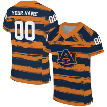 personalized auburn tigers art stripe navy blue jersey best selling