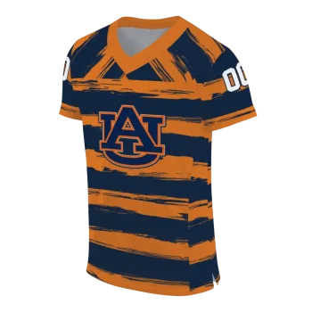 personalized auburn tigers art stripe navy blue jersey fashion forward