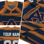 personalized auburn tigers art stripe navy blue jersey best selling