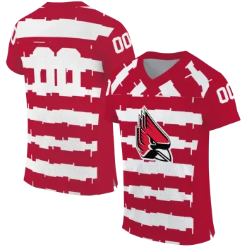 personalized ball state cardinals layered grids red jersey best selling