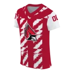 personalized ball state cardinals stripe block red jersey best selling