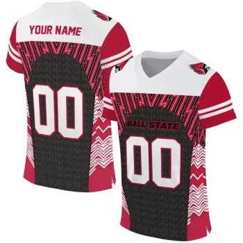 personalized ball state cardinals tire arrows red black white jersey best selling