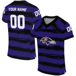 personalized baltimore ravens art stripe purple jersey best selling