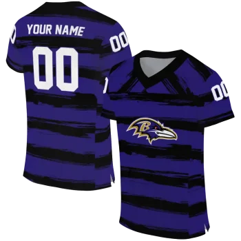 personalized baltimore ravens art stripe purple jersey best selling