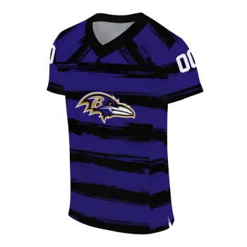 personalized baltimore ravens art stripe purple jersey fashion forward
