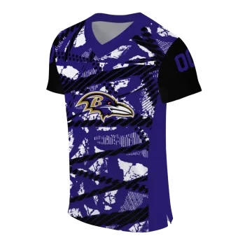personalized baltimore ravens camo shatter purple jersey fashion forward