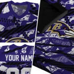 personalized baltimore ravens camo shatter purple jersey best selling