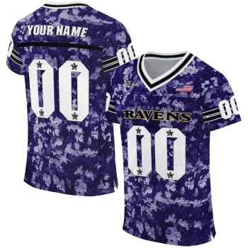 personalized baltimore ravens camouflage abstract purple jersey best selling