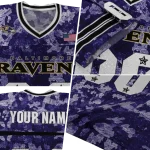 personalized baltimore ravens camouflage abstract purple jersey best selling