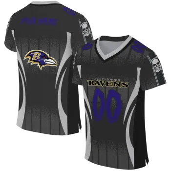 personalized baltimore ravens dynamic dots black jersey best selling