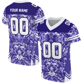 personalized baltimore ravens mirrored pattern purple jersey best selling