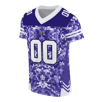 personalized baltimore ravens mirrored pattern purple jersey fashion forward