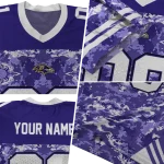 personalized baltimore ravens mirrored pattern purple jersey best selling