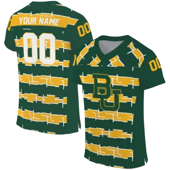 personalized baylor bears layered grids green jersey best selling
