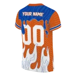 personalized boise state broncos dripping flames orange white jersey best selling