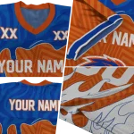 personalized boise state broncos dripping flames orange white jersey best selling