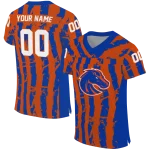 personalized boise state broncos stripe splatter orange jersey best selling