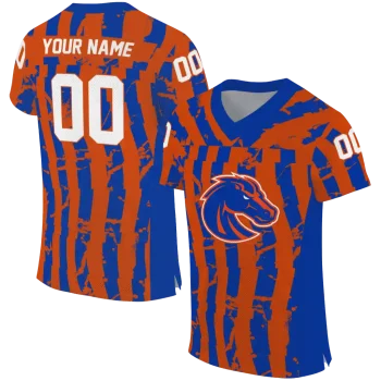 personalized boise state broncos stripe splatter orange jersey best selling