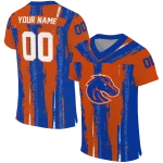 personalized boise state broncos striped texture orange jersey best selling
