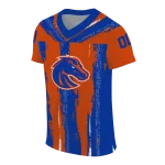 personalized boise state broncos striped texture orange jersey best selling