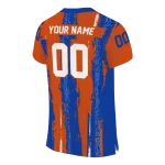 personalized boise state broncos striped texture orange jersey best selling
