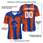 personalized boise state broncos striped texture orange jersey best selling