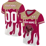 personalized boston college eagles dripping flames maroon white jersey best selling
