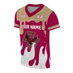 personalized boston college eagles dripping flames maroon white jersey best selling