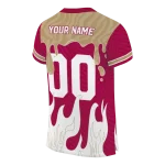 personalized boston college eagles dripping flames maroon white jersey best selling