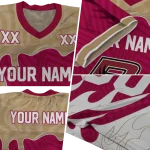 personalized boston college eagles dripping flames maroon white jersey best selling