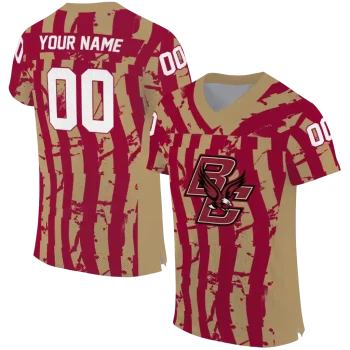 personalized boston college eagles stripe splatter maroon jersey best selling