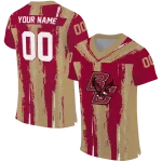 personalized boston college eagles striped texture maroon jersey best selling