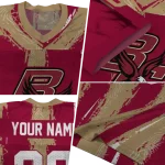 personalized boston college eagles striped texture maroon jersey best selling