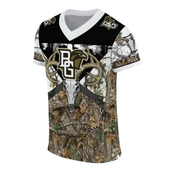 personalized bowling green falcons antler skull camouflage hunting jersey fashion forward
