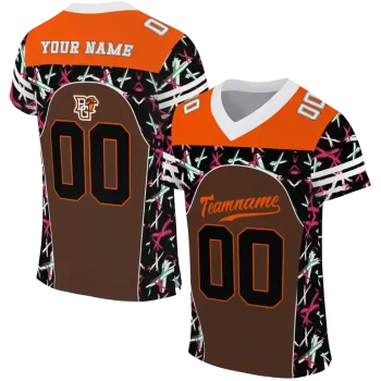 personalized bowling green falcons brushstroke xs brown black jersey best selling