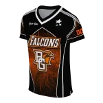 personalized bowling green falcons halftone slant orange black jersey best selling