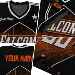 personalized bowling green falcons halftone slant orange black jersey best selling