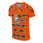 personalized bowling green falcons layered grids orange jersey best selling